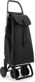 ROLSER I-Max Tweed 4 Wheel 2 Swivelling Foldable Shopping Trolley - Black