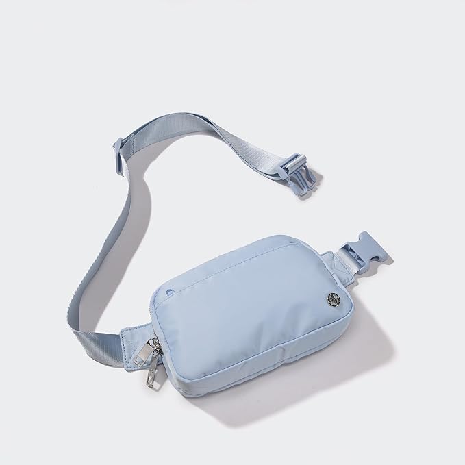 Pander Everywhere Belt Bag for Women, 5 Zipper Pockets Nylon Crossbody Fanny Pack Purse (Windmill Blue).