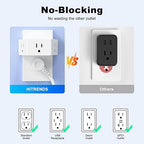 Multi Plug Outlet Extender 2 Pack, HITRENDS Small Electric Outlet Adapter, Small 3 AC Plug Extender for Travel Cruise Ship Dorm Room Essentials