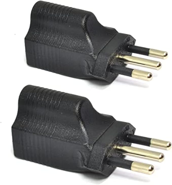 Ceptics Italy CEI-23-16/VII Travel Power Plug Adapter Accepts NEMA 5-15R - ETL Certified - Industrial Grade (IG-12-2PK) Black