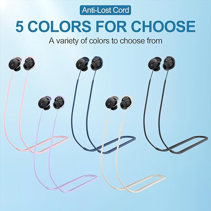 PUCGUE Anti-Lost Strap Compatible with Bose New QuietComfort Earbuds 2024, Silicone Sports Lanyard for Bose New QC Earbuds