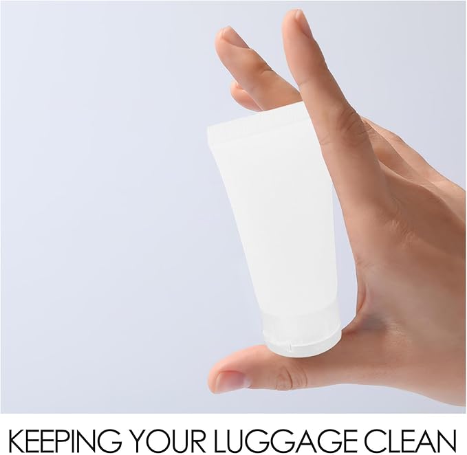 8pcs 20ml Refillable Plastic Travel Containers with Flip Cap, Squeeze Bottles for Lotion and Cosmetics Packaging, Portable Sample Bottles for Toiletries and Facial Cleanser