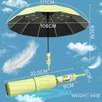 YINBAOGE Compact Travel Umbrella, Automatic Folding Windproof 12 Ribs, 42 Inch Canopy with UV Protection, Durable Lightweight Portable Parasol for Rain & Sun, Fits Car, Backpack, Men & Women