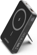 for Magsafe Battery pack,10000mAh Magnetic power bank,Wireless portable charger with stand,Wireless compatible with iPhone12-16 series,Type C and USB20W fast charging for Android Samsung Black