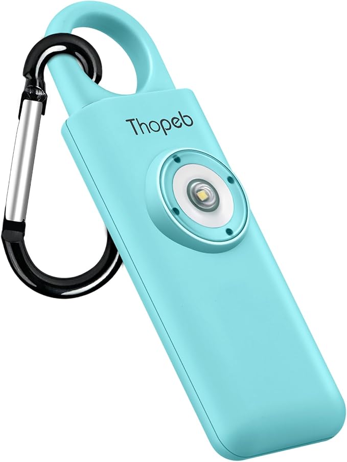 Thopeb–The Original Personal Safety Alarm for Women Self Defense – Elders & Kids Self Defense Keychain Siren – 135dB Loud Siren Bird Sound – Cute Key Chains Protection (Aqua)