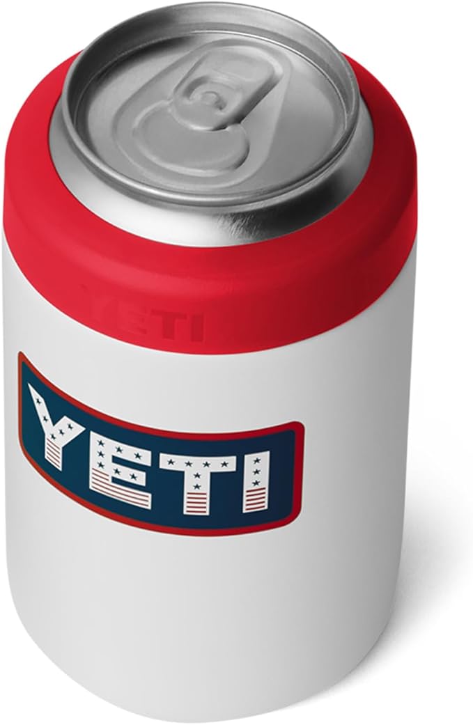 YETI Rambler 12 oz. Colster Can Insulator for Standard Size Cans, White/Rescue Red/Badge