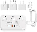 220V to 110V Voltage Converter, 350W Pure Sine Wave Voltage Converter US to Europe with 35W PD 2 Type C & 2 USB A Port, International Power Converter Combo Plug for International Travel White-I