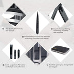 Manicure Set, Travel Mini Nail Clippers Kit Pedicure Care Tools, 10pcs Stainless Steel Grooming kit (Black)