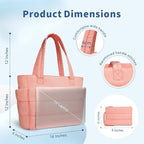 TOPDesign Puffer Tote Bag for Women, Lightweight Puffy Handbag with Compartments, Quilted Shoulder Bag for Work, Travel, Gym