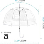RONIARE Clear Bubble Umbrellas for Rain Large Windproof Dome Umbrella for Weddings,Prom, Graduation and Outdoor Events for Men and Women