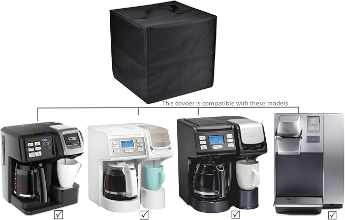 AF-WAN Coffee Maker Cover - Dustproof & Waterproof for Hamilton Beach FlexBrew Trio 2-Way (49902/49915/49917/49976) & Keurig K155 - Black, Nylon