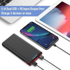 Portable Charger Power Bank 25800mAh,5V/3A Fast Charging Portable Phone Charger,3 USB Ports External Battery Pack Backup Travel Camping Essential for iPhone 17/16/15/14,Samsung Galaxy Android iPad etc