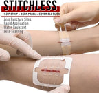 EVERLIT Wound Closure Pack | 4 Pcs Surgical Wound Zip Devices for Cut & Laceration Wound Repair | Sterile, Suture-Free, Stitch-Less Adhesive Butterfly Bandage Strips for Emergency First Aid Care