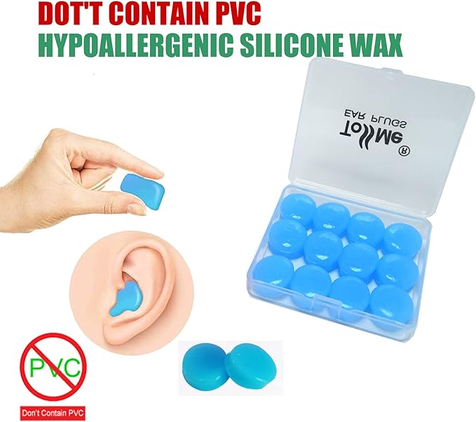 Ear Plugs for Sleeping - Noise reducing earplugs - earplugs for Swimming,Soft Silicone for Concerts, Swimming, Shooting, Snoring, Airplane, Musicians -32dB Sound Blocking Ear Protection (24Pillows)