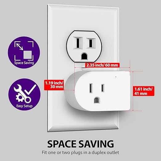 Fosmon Grounded Outlet with ON/Off Switch, 3 Prong Electrical Plug Outlet Extender Switch, 245J Single Port Power Adapter Surge Protector, 15A Circuit Breaker, White, ETL Listed