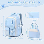 MOONBABY Girls Backpack, Kids Backpack for Girls, School bag for Primary Elementary Teenage, Middle School Students Bookbag