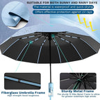 YINBAOGE Compact Travel Umbrella, Automatic Folding Windproof 12 Ribs, 42 Inch Canopy with UV Protection, Durable Lightweight Portable Parasol for Rain & Sun, Fits Car, Backpack, Men & Women