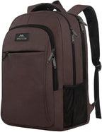 MATEIN 32L Laptop Backpack, Water Resistant School BookBag Fits 15.6 Inch Laptop Computer, Sturdy Personal Item Bag Casual Travel Daypack Carry on Underseat Luggage Backpack for Airlines, Brown