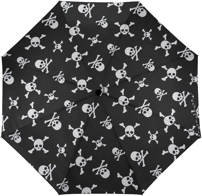 AMRANDOM Travel Folding Umbrella Automatic Open Tri-Fold For Car Rain Outdoor Use For Car Rain Outdoor Use With Black Anti-Uv Coating