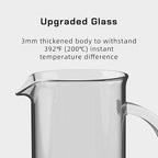 French Press Coffee Maker Stainless Steel Cold Brew Heat Resistant Glass Coffee & Tea Maker with 2 Filter (600ml/20oz)