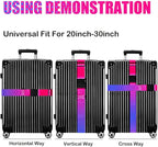 Luggage Straps for Suitcases TSA Approved-2 Pack Bright Personalized Luggage Belt Strap for Suitcase/Carry On Bag Luggage Accessories for Travel (Gradient)