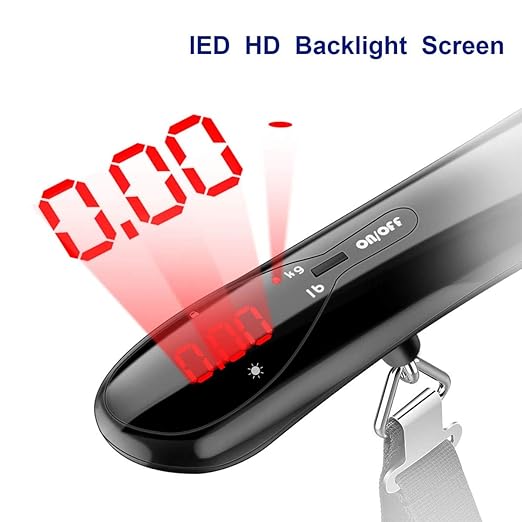 Digital Luggage Scale for Travel Essentials, Portable Handheld Digital Hanging Weight Scales for Travel Suitcase Hanging Postal Baggage, 50kg/110lb, Battery Included