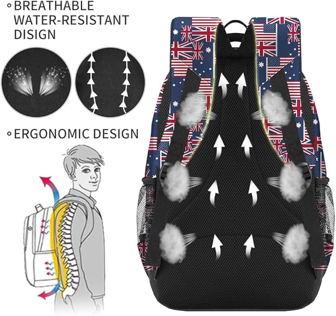 rickyh style School Backpack Travel Bag for Men & Women Lightweight College Back Pack with Laptop Compartmen