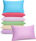 Kigley 6 Pack Mini Pillows for Daycare 9.1 x 13.8'' Small Travel Soft Breathable Cotton Pillow for Kids School Nap Travel Pet Neck Lumbar Purse Insert (Macaron Colors)