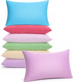 Kigley 6 Pack Mini Pillows for Daycare 9.1 x 13.8'' Small Travel Soft Breathable Cotton Pillow for Kids School Nap Travel Pet Neck Lumbar Purse Insert (Macaron Colors)