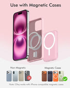 podoru for Magsafe Battery Pack, 5000mAh Magnetic Power Bank with Type-C Cable 20W PD Fast Charging Lighting Input Wireless Portable Charger for iPhone 17/16/15/14/13/12/ All Series-Pink