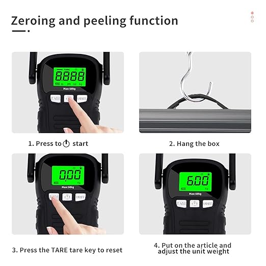 Luggage Weight Scale, Handheld Scale 50kg/5g Hanging Hook Digital Scale LCD Backlight Electronic Weighting for Travel Luggage Weighting,for Travel