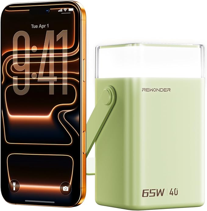 Portable Charger Power Bank, 65W Fast Charging 40000mAh Large Capacity Battery Pack with Digital Display & LED Ambient Light, Compatible with Laptop, iPhone, MacBook