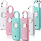 Tellegloww 6 Pcs Rechargeable Personal Safety Alarm for Women, 130db Personal Alarm Protection Keychains Loud Siren with LED Self Defense Keychain for Senior Mom Gift(White,Pink,Blue,Snap)