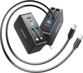 SUPERONE Retractable iPhone charger, 4-Port USB C Charger Block, iPhone Chargers Fast Charging with USB C & Apple Cable, Wall Chargers for iPhones 16/15/14/13/12/11 Series, Pad, Samsung, Pixel - Black