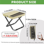 Portable Ultralight Travel Stool Camping Chair Fishing Stool - Gray Carbon Steel and Keychain, Handbag Style Pocket Foldable