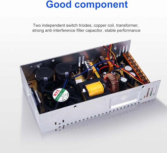 AC to DC Converter, MYSWEETY 12 Volt Power Supply AC 110V-220V to DC 0-48V Module Switching Power Supply Digital Display 480W Voltage Regulator Transformer Built in Cooling Fan