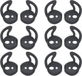 JNSA 6 Pairs Silicone Ear Tips Earphones Holders Compatible with Air Pods 1&2,Silicone Soft Anti-Slip Sport Earbud Tips, Anti-Drop Ear Hook Gel Headphones Accessories Tips (Black 6 Pairs)