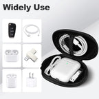 Oval Earbud Case Portable EVA Carrying Case Storage Bag Cell Phone Accessories Organizer with Carabiner for Earphone, Earbud, Earpieces, SD Memory Card, Camera Chips, Black1