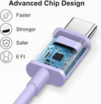 iPhone 17 16 15 Charger Fast Charging 6FT - 20W USB C Charger Block with 6FT Type C to C Cable Compatible with iPhone 17/17 Pro/17 Pro Max/Air/16/16e/15, iPad Pro, iPad Air (Purple)