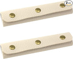Mcredy 2 Pcs Leather Wrap Cover Soft Luggage Bag Grip Protector with Metal Clasp Purse Strap Pad Handle Covers for Shopping Travel Bags Suitcase, Beige