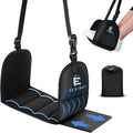Luxury Airplane Foot Hammock - Removable Base & 60D Premium Memory Foam Footrest for Travel, Office, Gaming & Train - No Foot Clashing, Adjustable, Waterproof, Pouch + Stick-On Guide Included