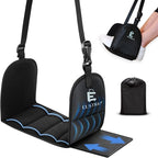 Luxury Airplane Foot Hammock - Removable Base & 60D Premium Memory Foam Footrest for Travel, Office, Gaming & Train - No Foot Clashing, Adjustable, Waterproof, Pouch + Stick-On Guide Included