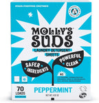 Molly’s Suds Laundry Detergent Sheets | Gentle on Sensitive Skin, Powerful Bio-Based Enzymes, Stain-Fighting | Liquidless & Plastic-Free Packaging | 70 Loads (Peppermint)
