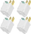 PLUGTUL 3 Prong to 2 Prong Outlet Adapter, Polarized Grounded Outlet Converter, Wall Outlet Plug for Household, Workshops, ETL Listed, 4-Pack, White