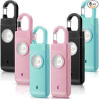 Tellegloww 6 Pcs Rechargeable Personal Safety Alarm for Women, 130db Personal Alarm Protection Keychains Loud Siren with LED Self Defense Keychain for Senior Mom Gift(Black,Pink,Blue,Snap)