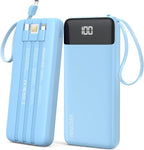 Portable Charger Built-in Cables,10000mAh Power Bank for iPhone,Fast Charge USB C Battery Pack Travel Essentials Slim Lightweight Powerbank Compatible with iPhone 17/16/15/14, Samsung, Android, etc