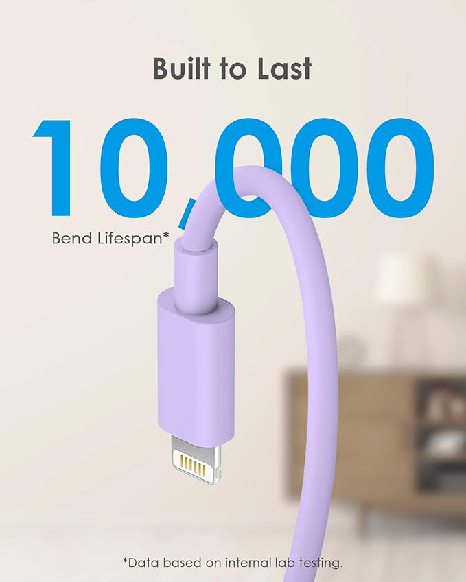 AISNI Fast Charger Block for iPhone 14 13 12 with 10 Foot Fast Charging Cable,MFi-Certified, 20W PD USB C i-Phone Charger 10 ft Compatible with iP14 Plus/14/13/12/11 Pro Max/XSMax (2-Pack Purple)