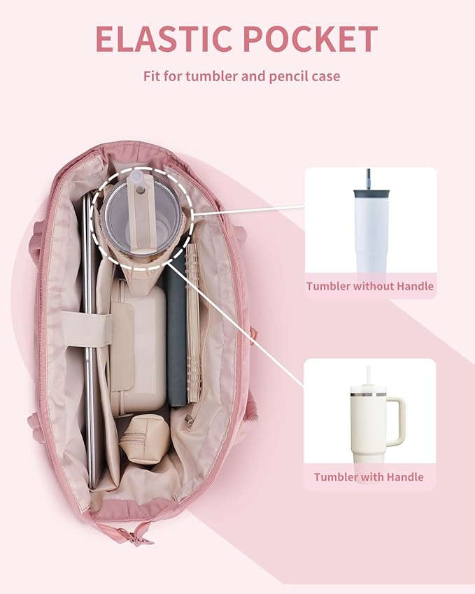 Wandering Nature Puffer Tote Bag with Cup Holder & Laptop Compartment & Trolley Sleeve for Travel, Work, Nurse, Women