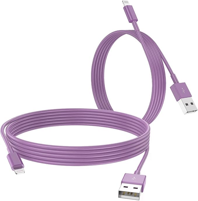 Uzento for iPhone Charger Cord,2 Pack Original USB to Lightning Cable Apple MFI Certified 6 Ft, Fast iPhone Charging Cord for iPhone 11/11Pro/11Max/ X/XS/XR/XS Max/8/7/6/5S/SE-Purple