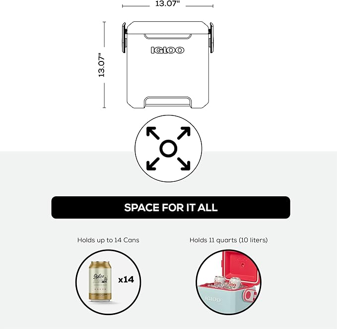 Igloo Tag Along Too Coolers | Insulated Hard Shell Picnic Style Cooler | Rolling Ice Chest